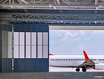 Sabiha Gökçen business jet terminal, business jet hangar doors, Panolux