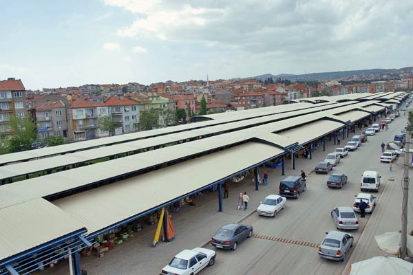 Urban marketplace GRP roof